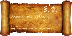 Bozsányi Viktor névjegykártya